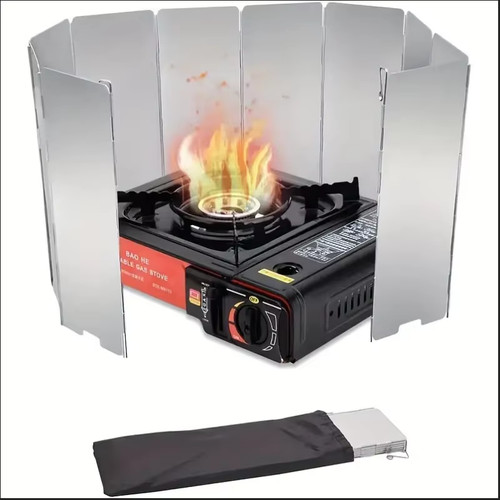 Camping gas stove wind shield - camping,